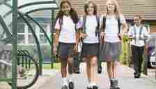 Three girls at school
