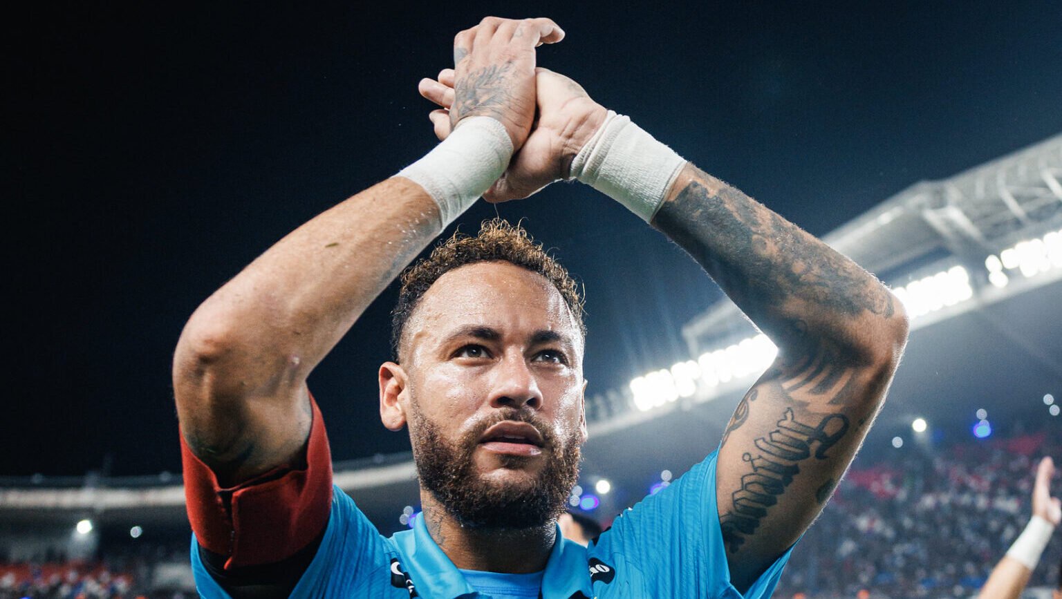 Neymar em jogo do Santos. Foto: Raul Baretta/ Santos FC.