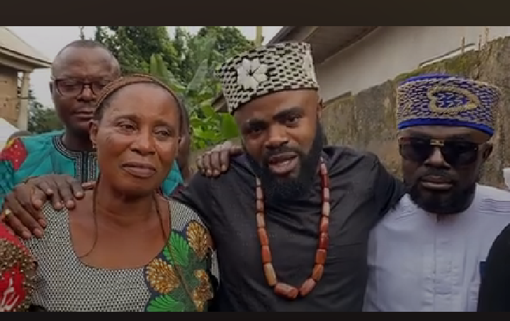 Video: Comic Actor Chief Imo Visits An Old Woman That Paid His School Fees Years Ago