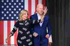 Biden and First Lady Jill Biden arrive to speak at a campaign event in Raleigh, North Carolina, on June 28, 2024