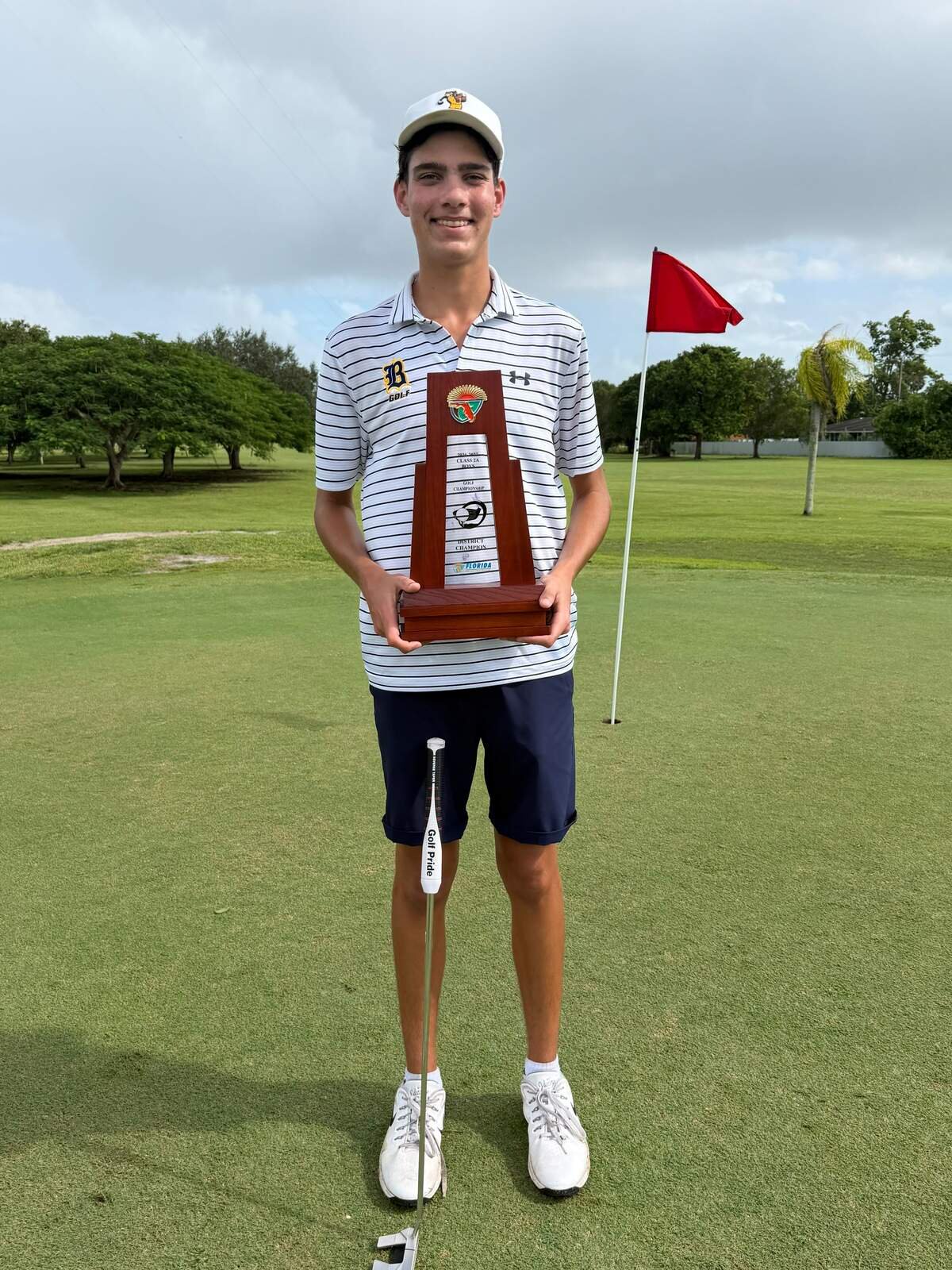 District champion Marley Caudle of the Belen Jesuit boys’ golf team.