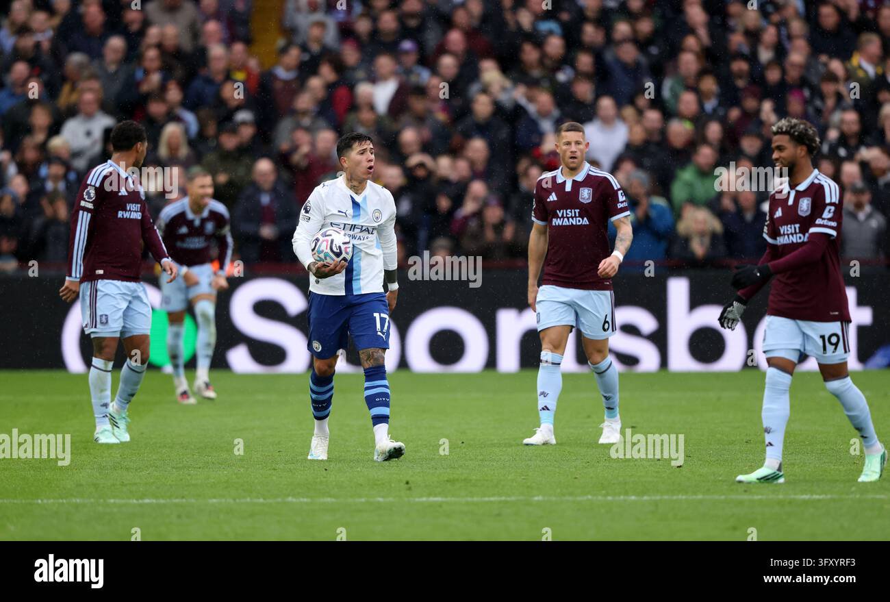 Enzo fernandez mc at the aston villa v manchester city epl match at villa park birmingham uk on october