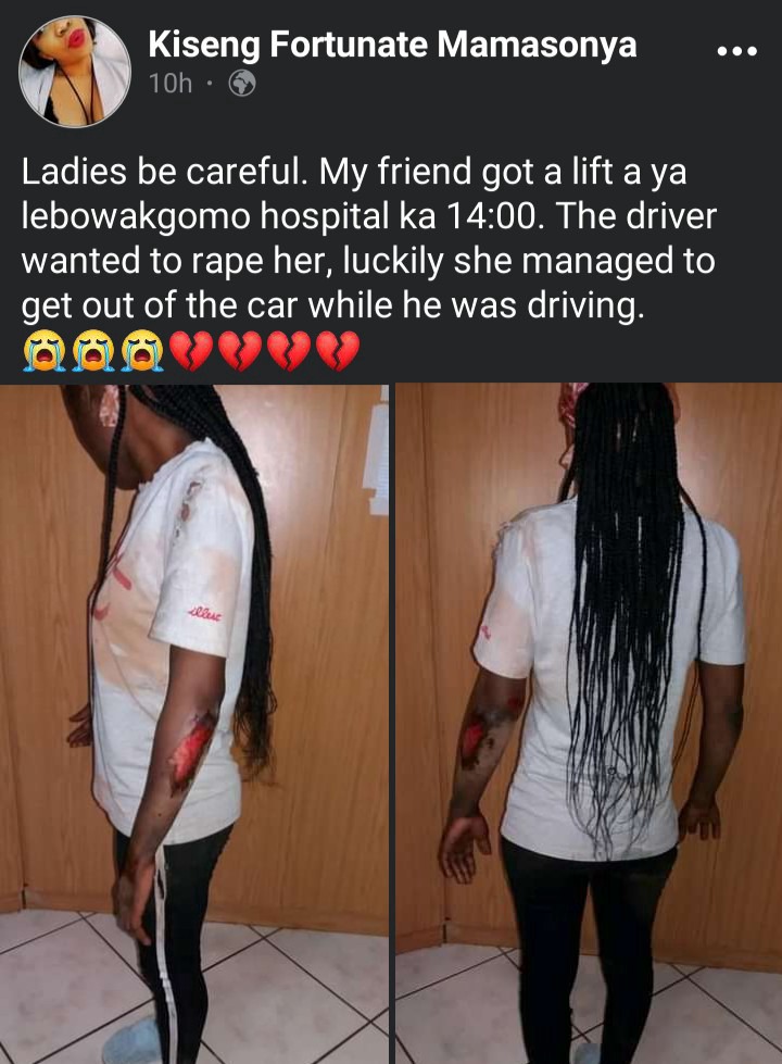 So Sad: see what happened to this lady when she asked a man for a lift in his car (photos)