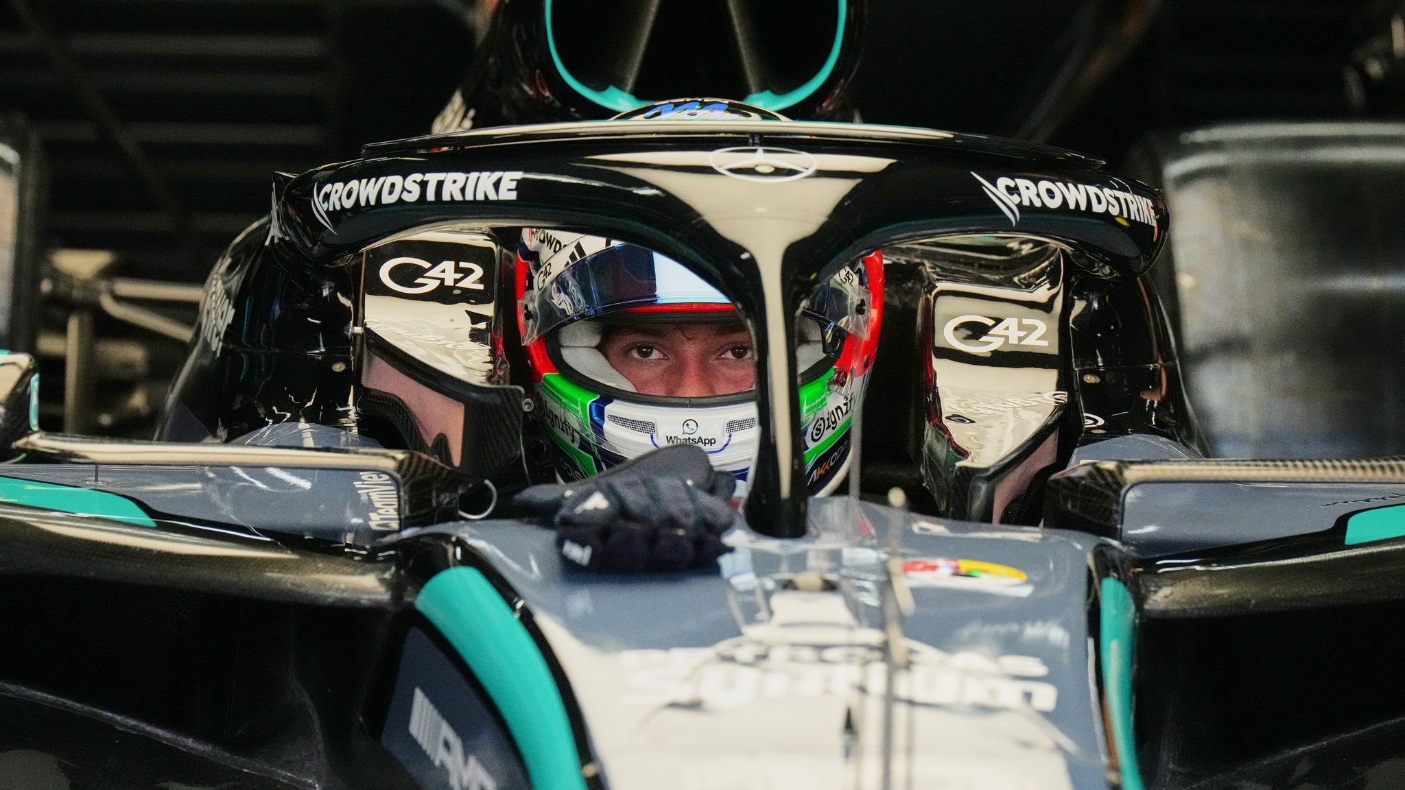 Der italienische Mercedes-Fahrer Kimi Antonelli