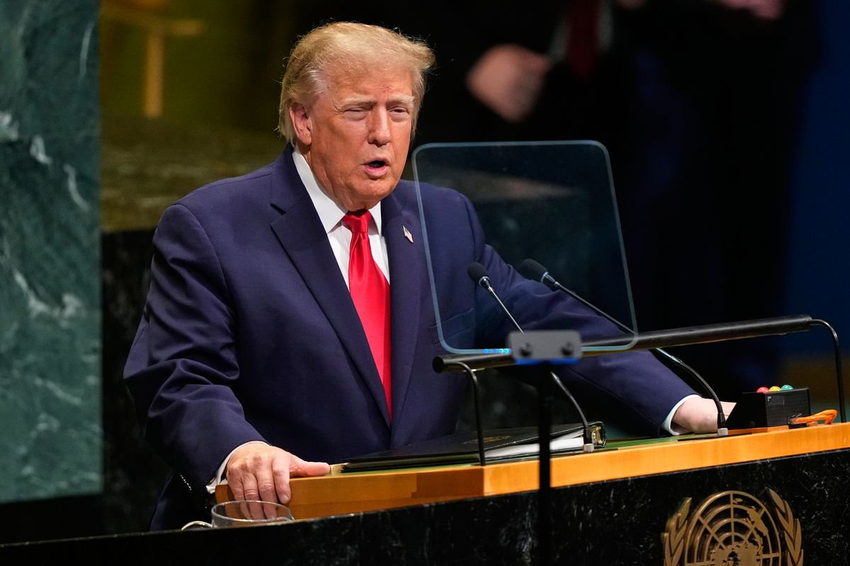 Donald Trump speaking at the UN