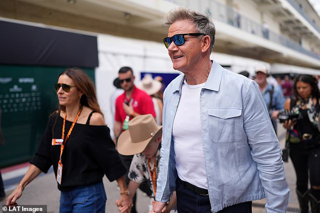 Gordon Ramsay, a known Formula One fanatic, was present with wife Tana and their son Oscar