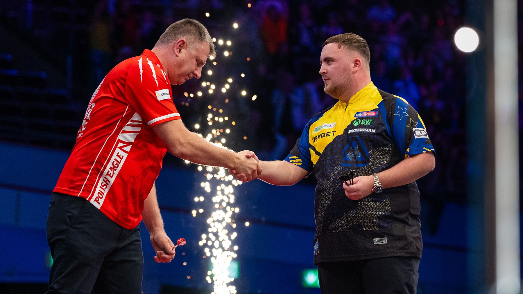 Krzysztof Ratajski and Luke Littler (Picture: PDC)