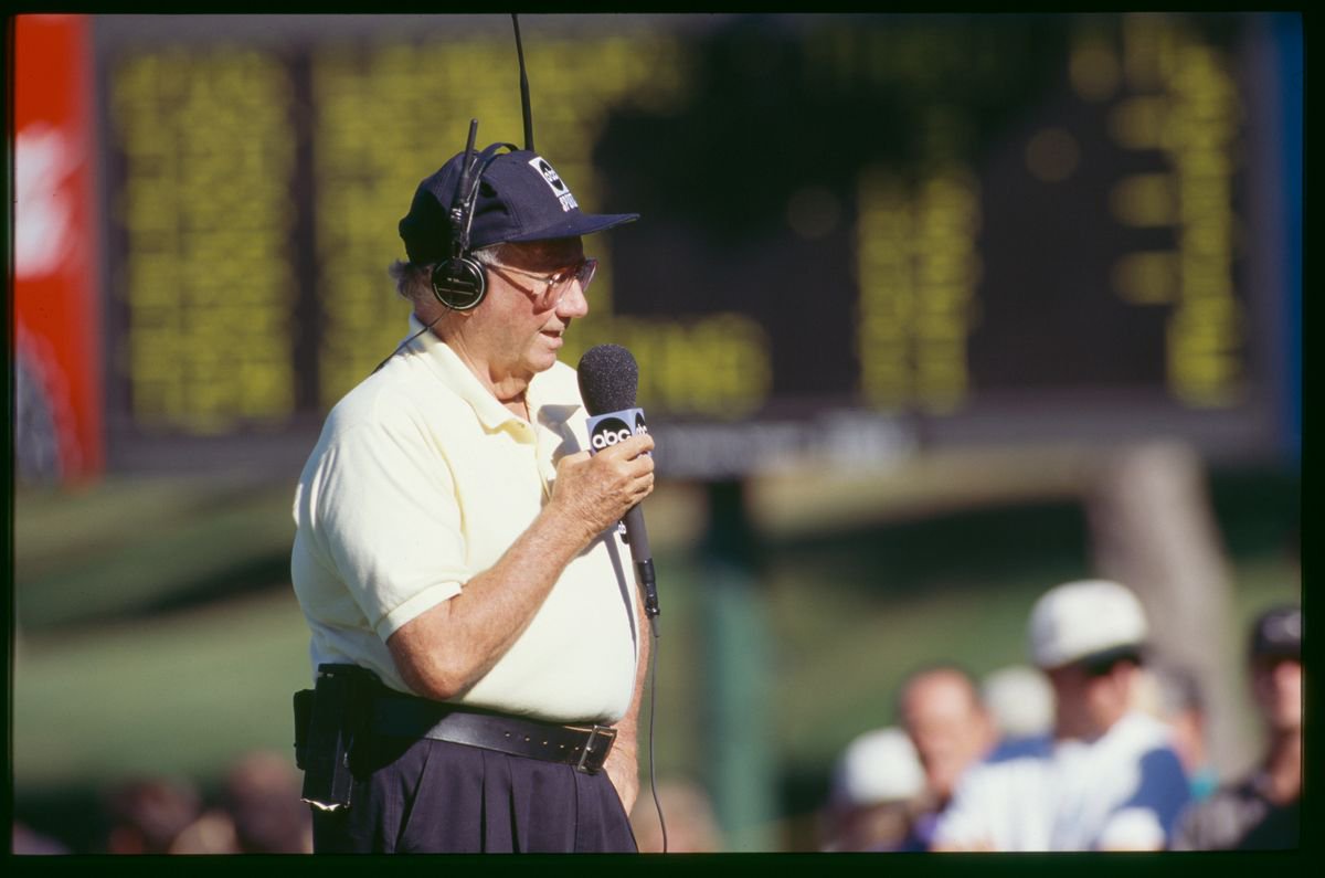 Bob Rosburg works for ABC as an on-course reporter in 1996