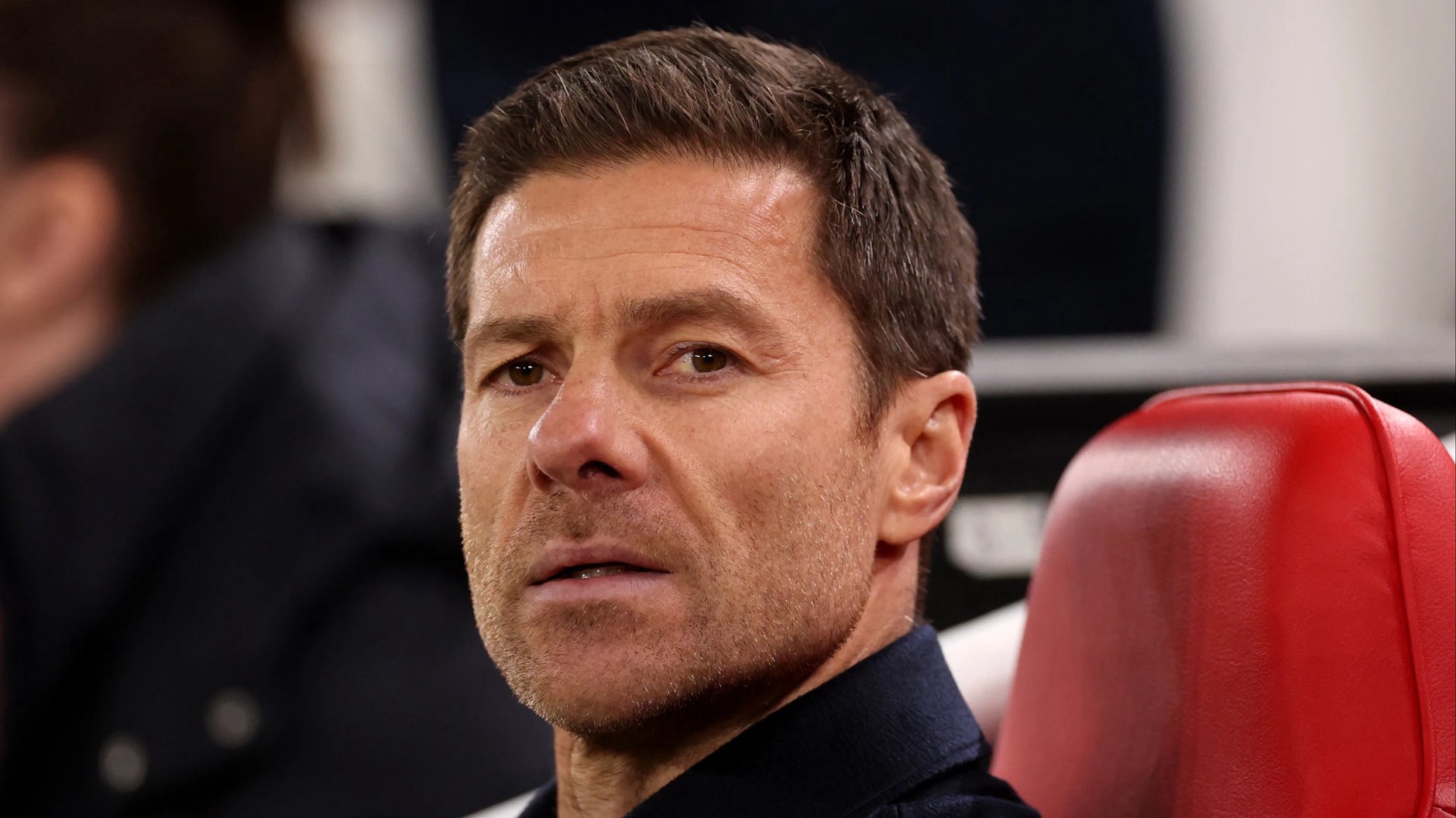 Xabi Alonso in the Chelsea dugout at Anfield