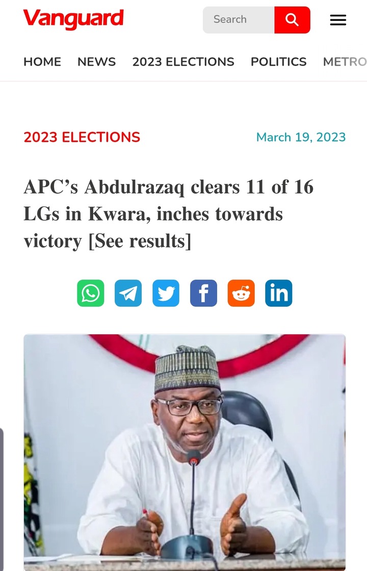 Today's Headlines:Abdulrazaq Clears 11 Of 16 LGs In Kwara;Gov Buni Clears 8 LGs Announced By INEC 48 Today's Headlines:Abdulrazaq Clears 11 Of 16 LGs In Kwara;Gov Buni Clears 8 LGs Announced By INEC