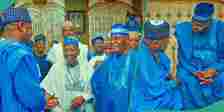 Atiku Meets with APC Governor amid Buhari's Visit, Photos Emerge