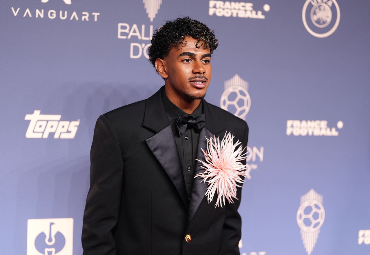 Barcelona’s Lamine Yamal on the red carpet