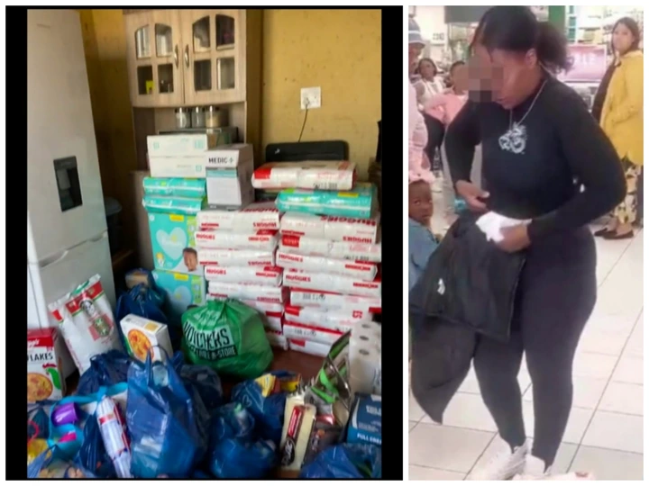 Woman gifted with pampers and groceries after being caught stealing nappies