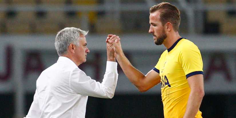 Jose Mourinho and Harry Kane