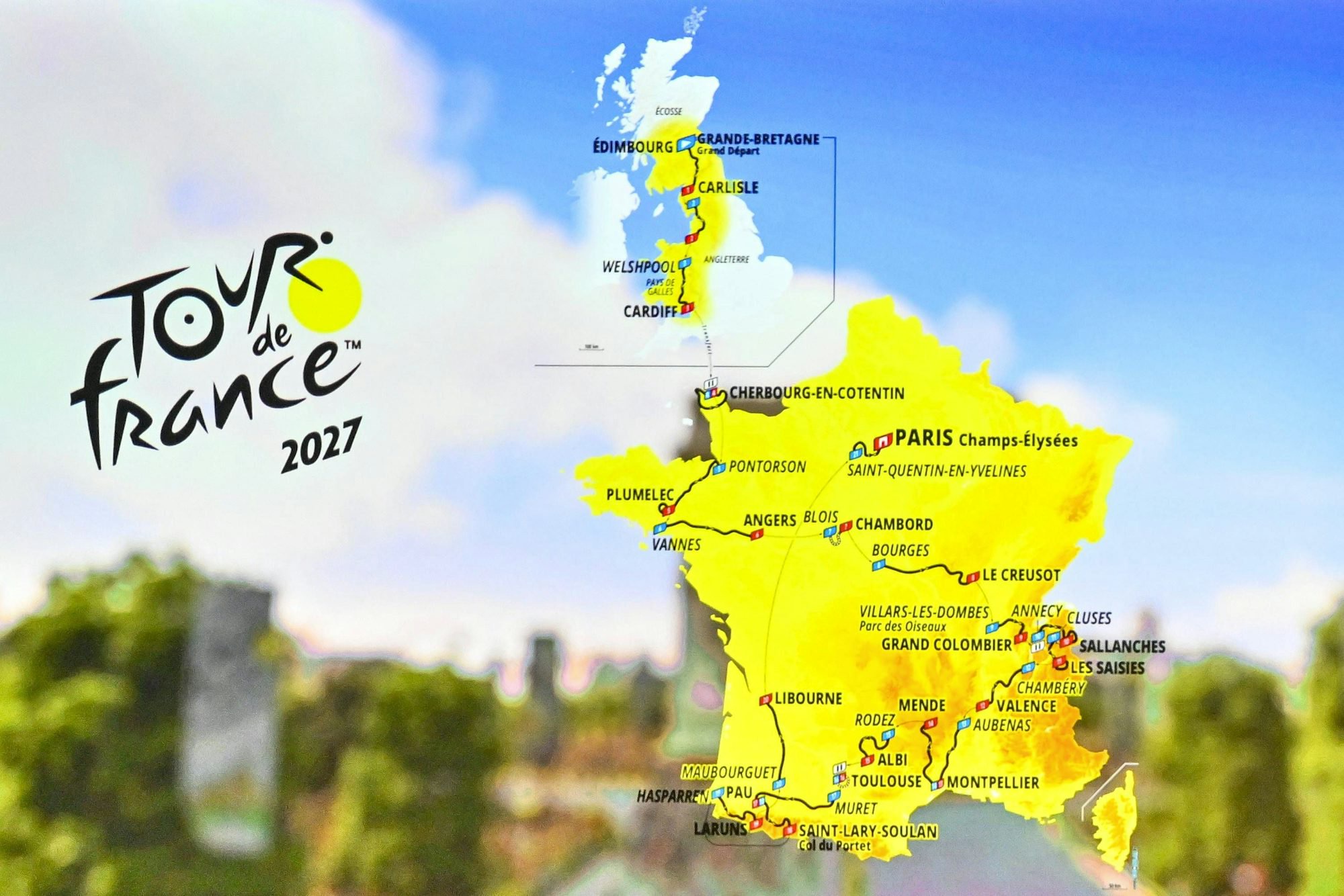 Der Streckenplan der Tour 2027.