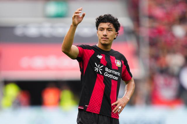 Ibrahim Maza for Bayer Leverkusen.