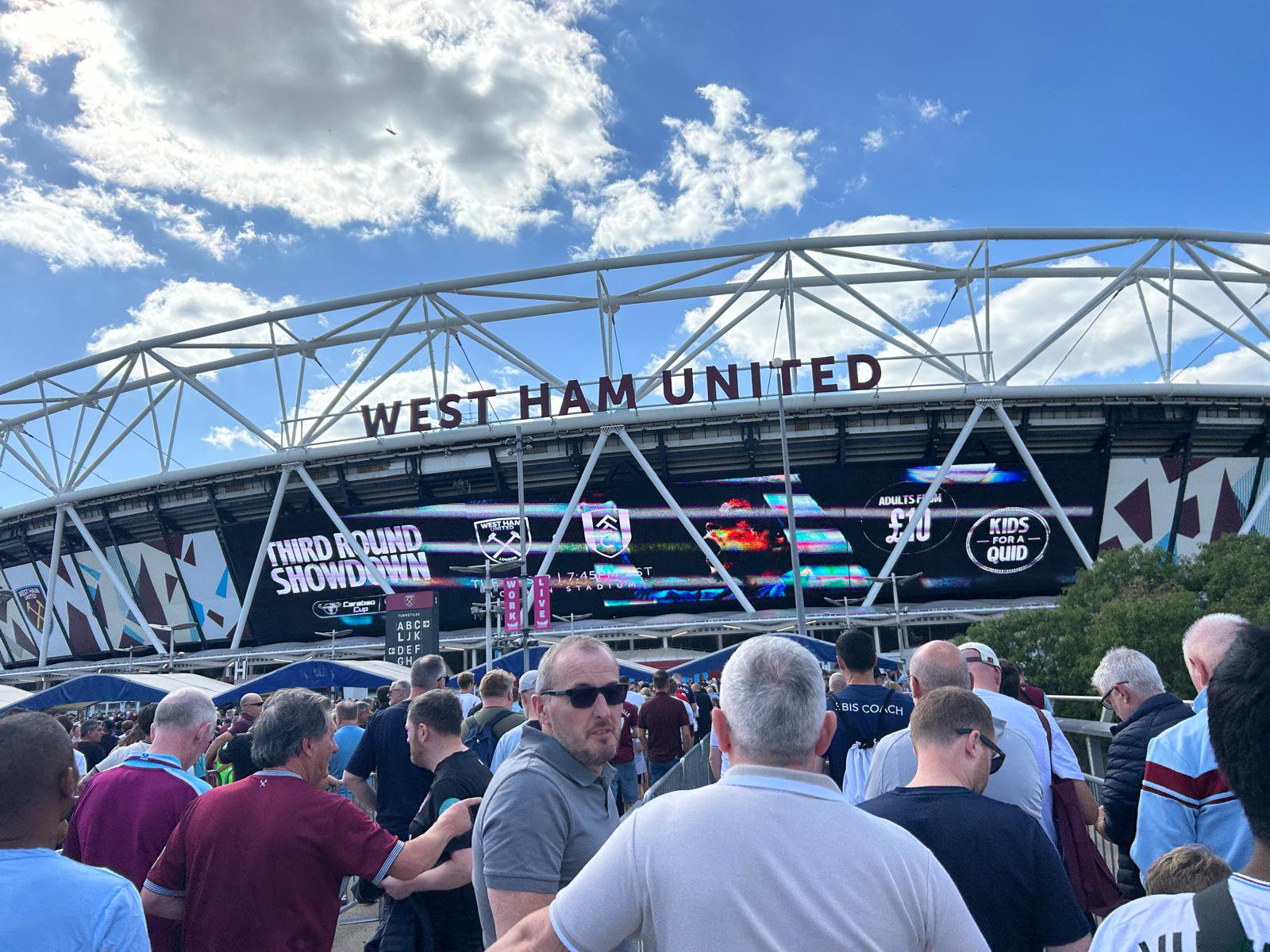 West Ham United London Stadium general view with fans