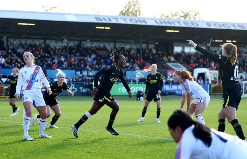 Chelsea's Melvine Malard celebrates scoring their second goal