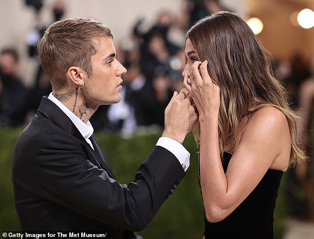 It was rumored that Bieber was crying on the 2021 Met Gala red carpet when she attended with Justin - pictured