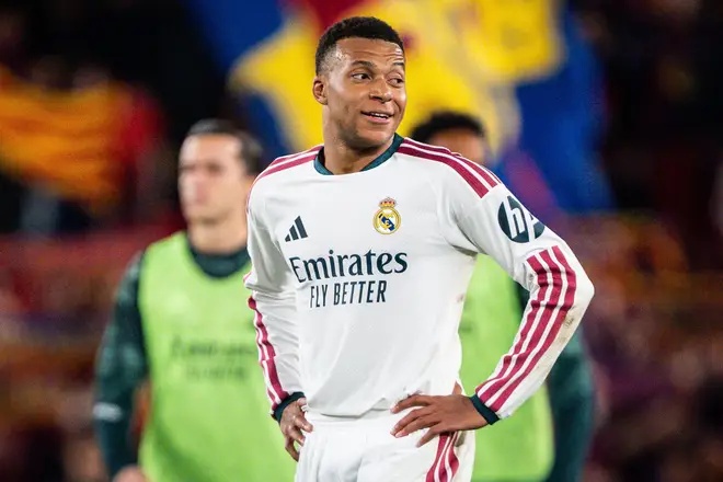 Kylian Mbappe of Real Madrid during the LaLiga match between FC Barcelona and Real Madrid CF at Spotify Camp Nou Stadium on October 25, 2026 in Barcelona, Spain.