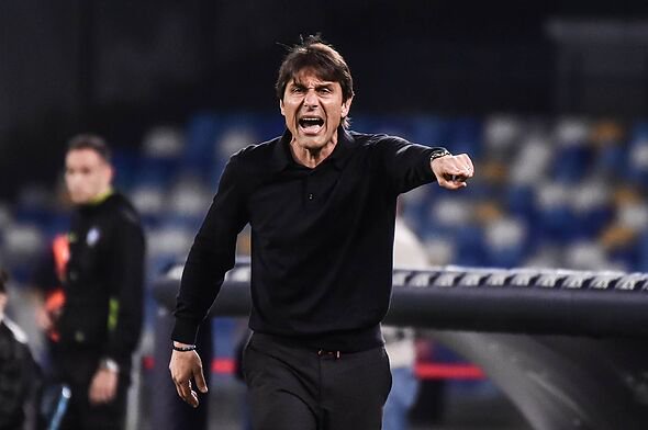Antonio Conte manager of SSC Napoli gestures during the Serie A match between Napoli and Genoa at Stadio Diego Armando Maradona