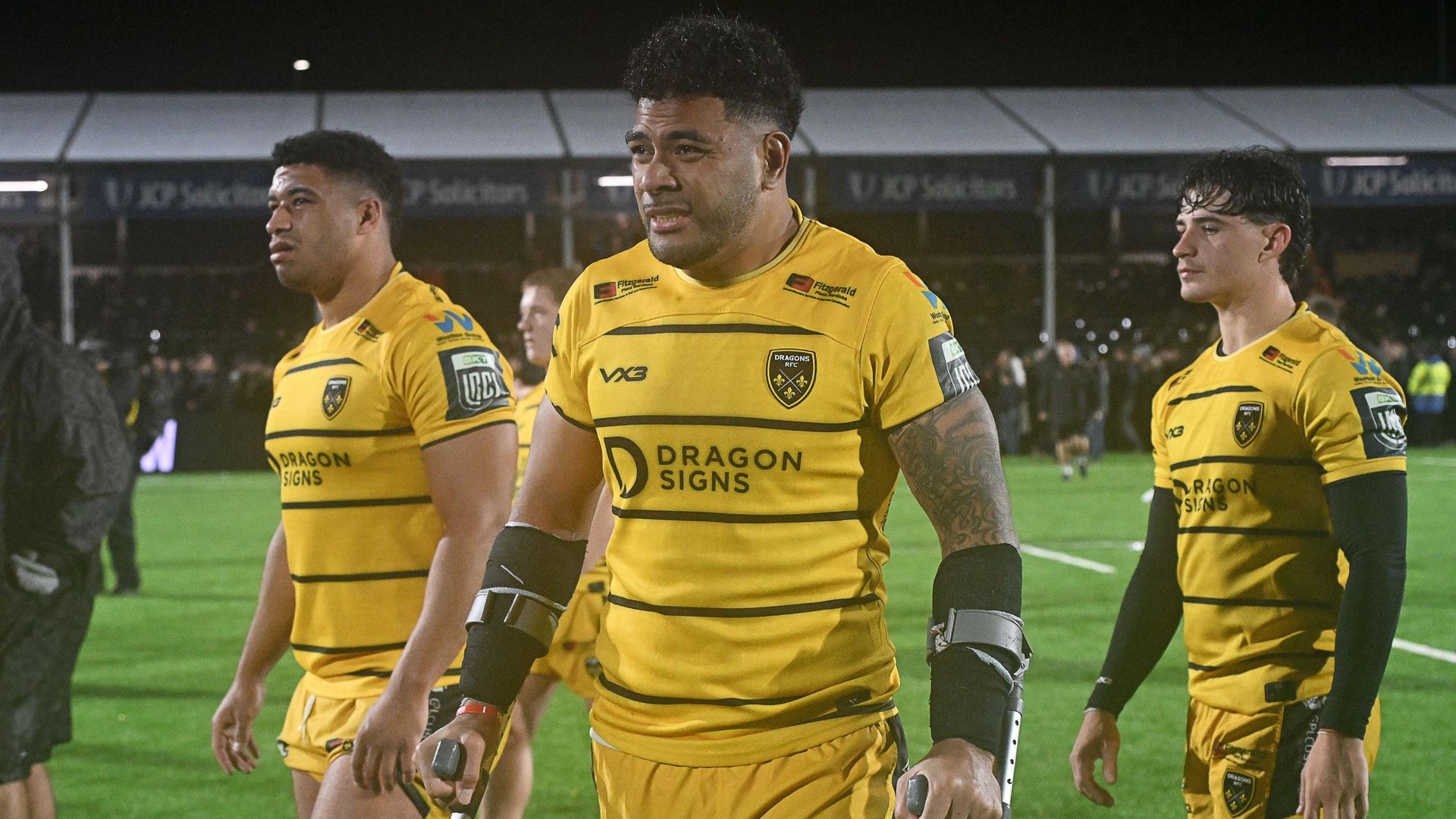 Fetuli Paea on crutches after Dragons' defeat by Ospreys