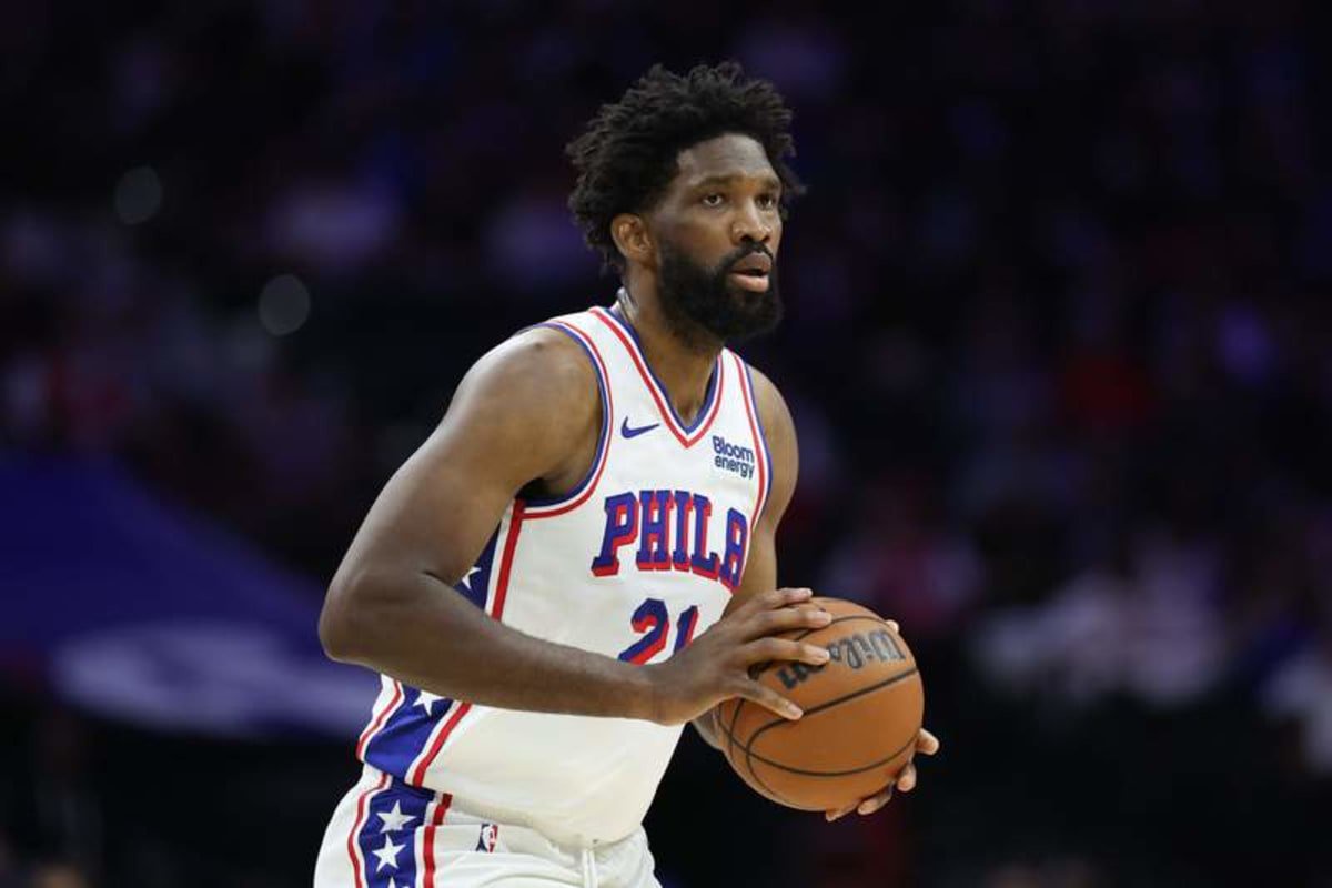 Oct 16, 2026; Philadelphia, Pennsylvania, USA; Philadelphia 76ers center Joel Embiid (21) in a game against the Boston Celtics at Xfinity Mobile Arena. © Bill Streicher-Imagn Images