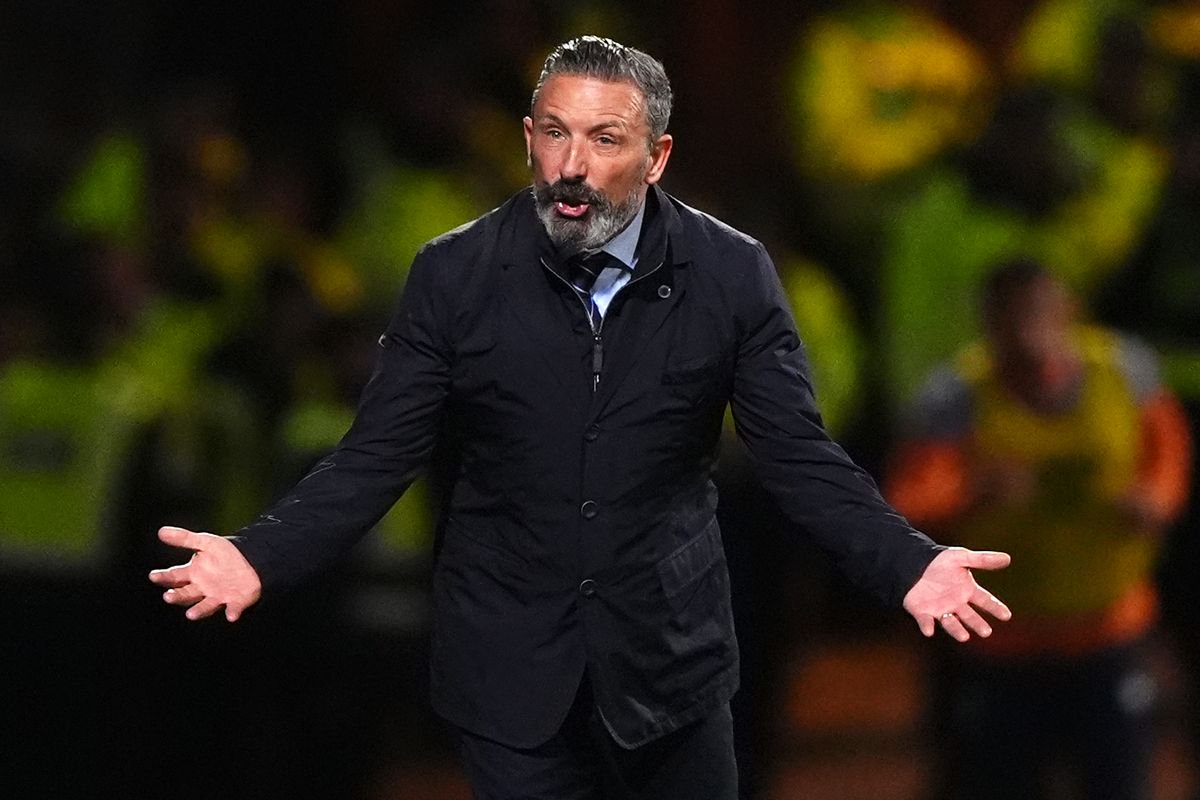 Derek McInnes on the touchline