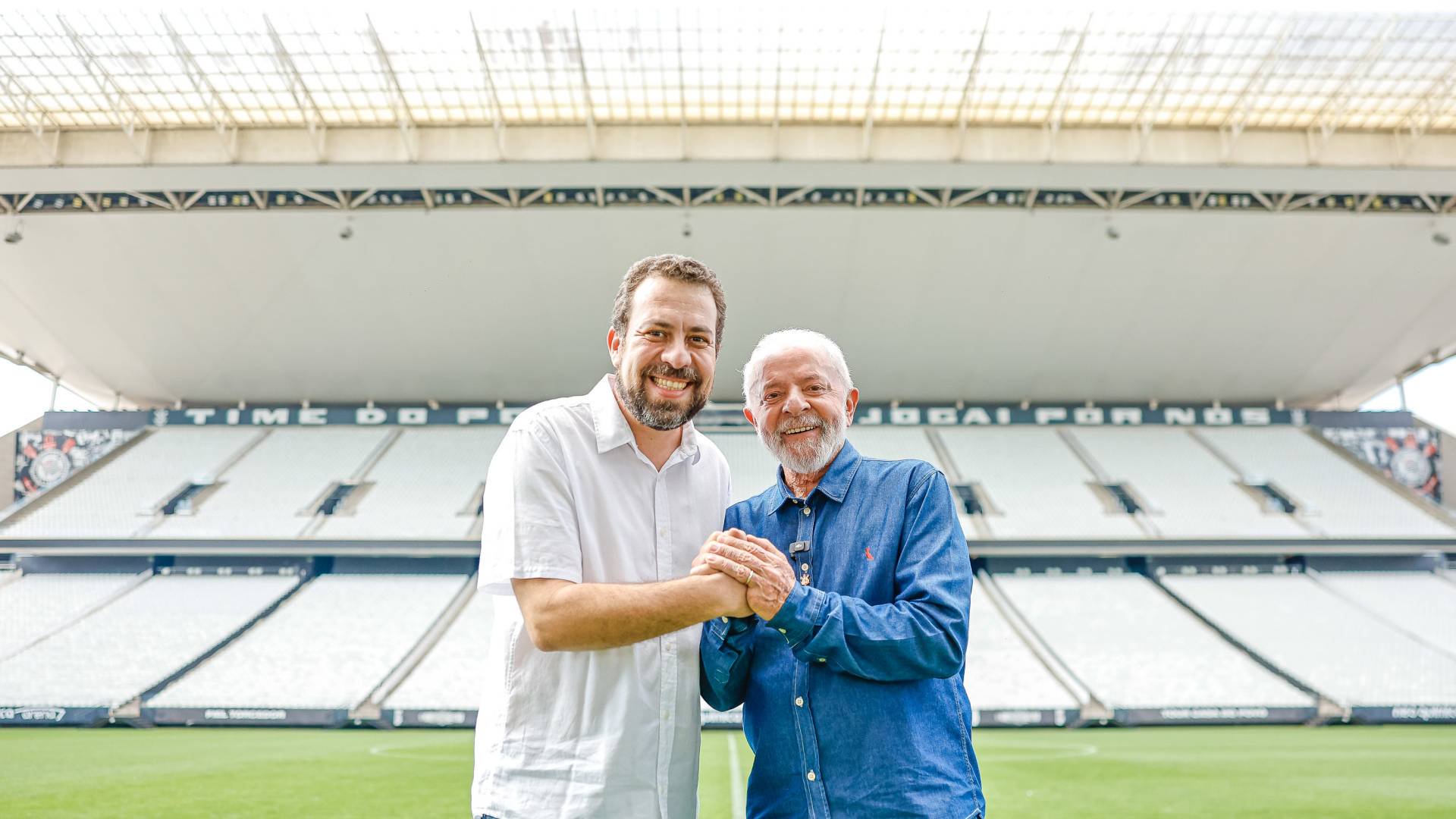 Corintianos: Boulos e Lula na Arena Corinthians, em 2024