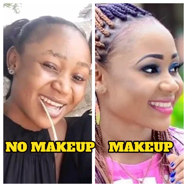 Pictures of Female celebrities with and without makeups (photos)