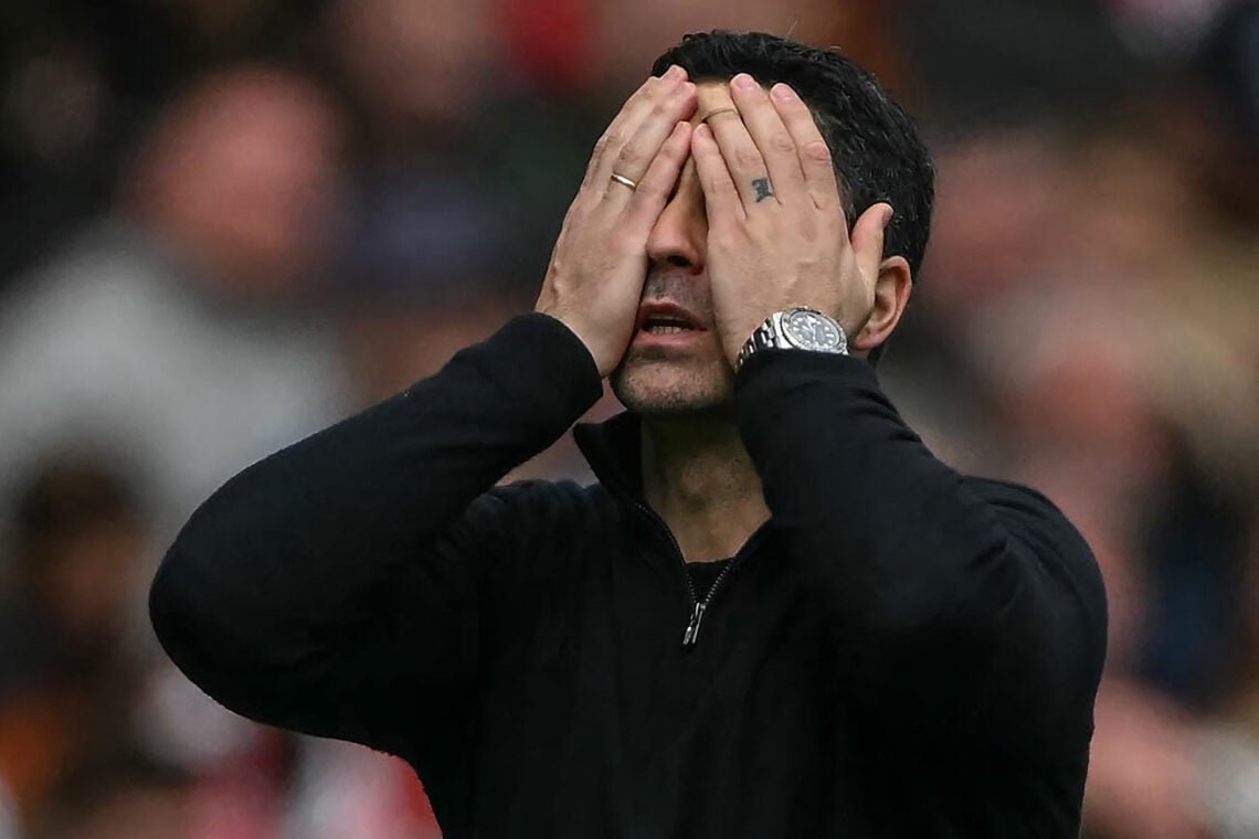 Arsenal's Spanish manager Mikel Arteta reacts during the English Premier League football match between Arsenal and Bournemouth at the Emirates Stadium.