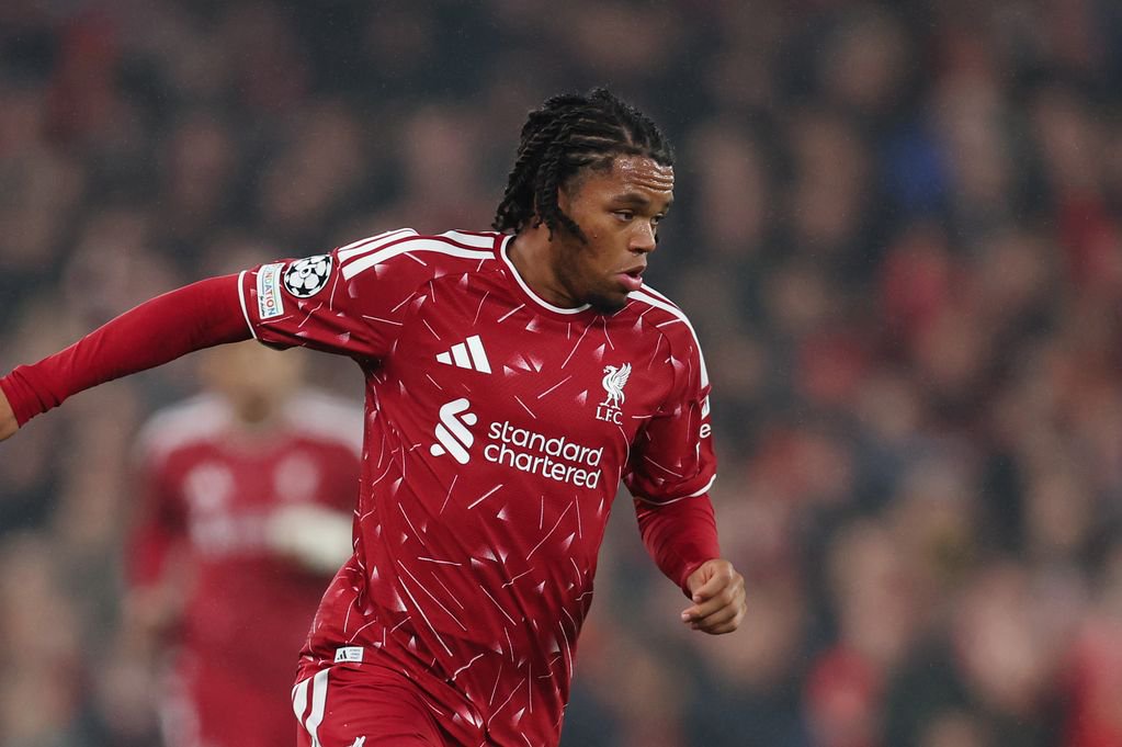Rio Ngumoha in action for Liverpool in the Champions League.