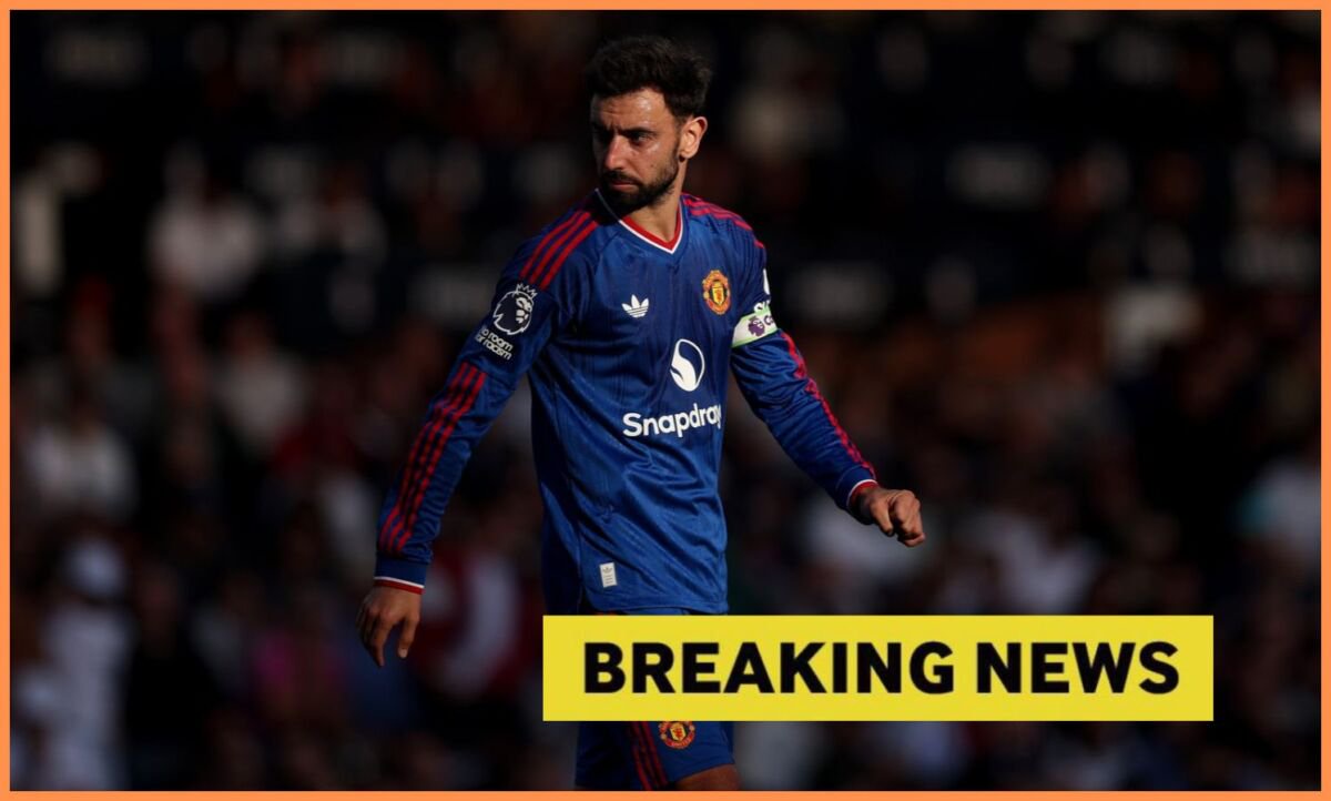 Bruno Fernandes and breaking news banner