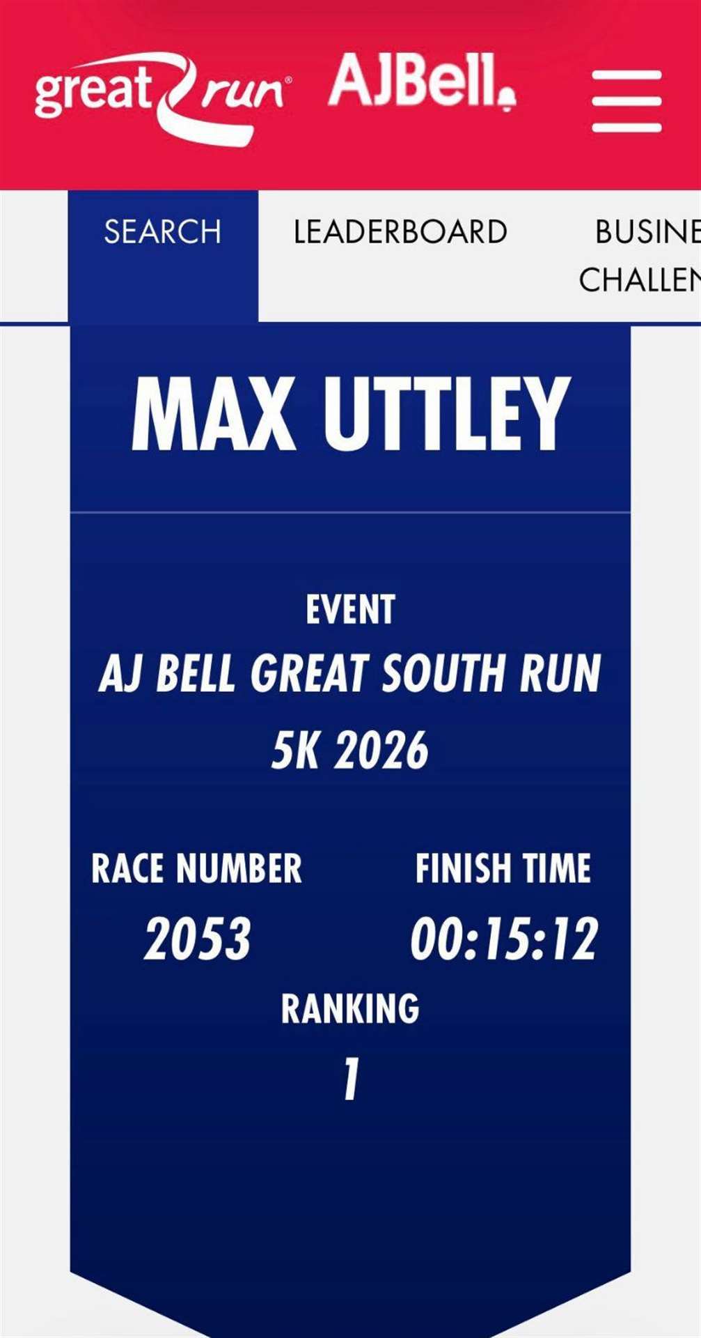 Max set a new PB with a time of 15:12. Picture: Submitted