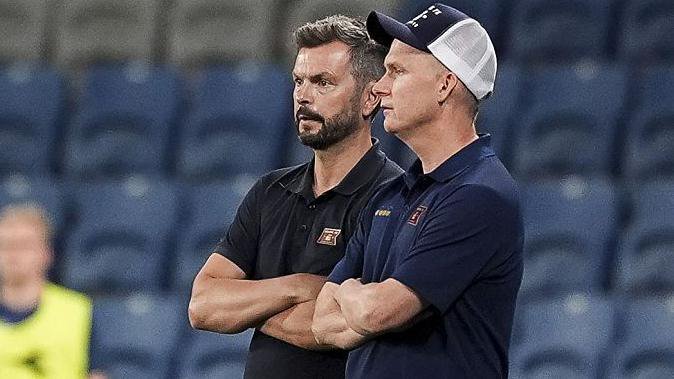 Viking joint head coaches Bjarte Lunde Aarsheim (left) and Morten Jensen (right) 