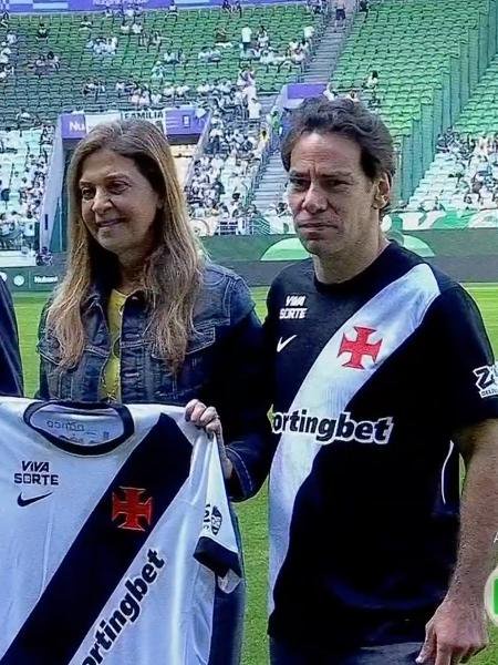 Da esq. para dir.: Mário Junqueira, Admar Lopes (diretor de futebol do Vasco), Leila Pereira e Marcos Lamacchia