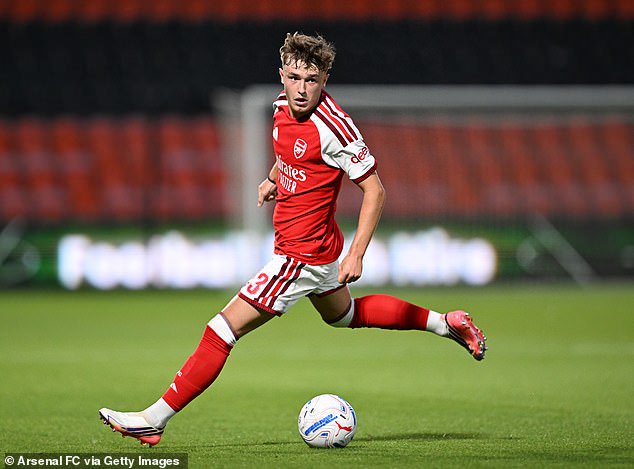 ‘I've been really impressed with him,’ said Mikel Arteta of O'Neill. ‘For his age, he's really mature, really focused, and he has tremendous quality'
