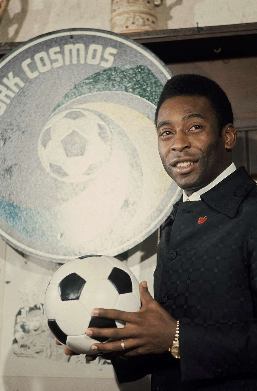 Pelé during his presentation as New York Cosmos player