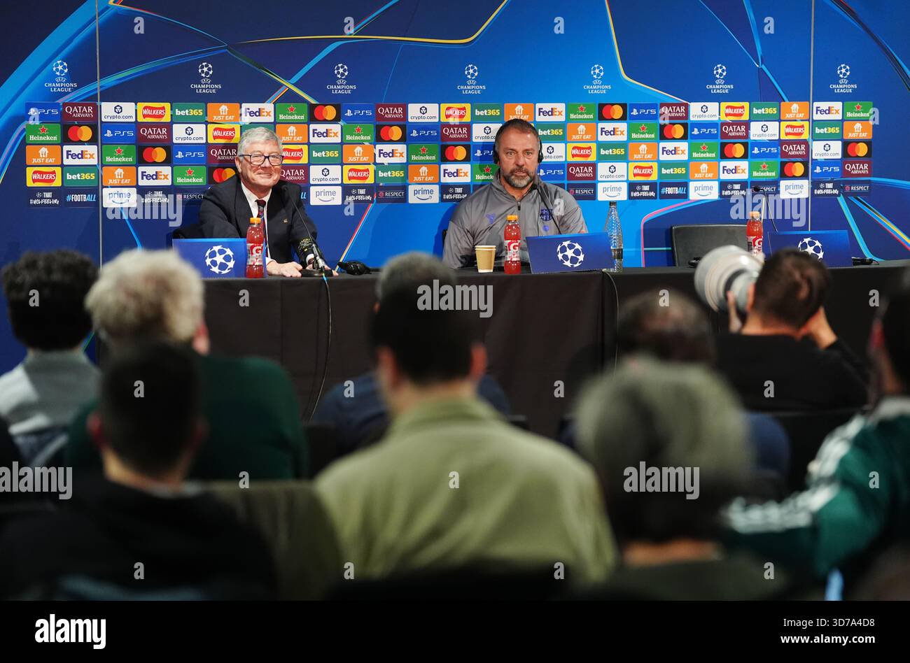Barcelona manager hansi flick during a press conference at stamford bridge london date monday november