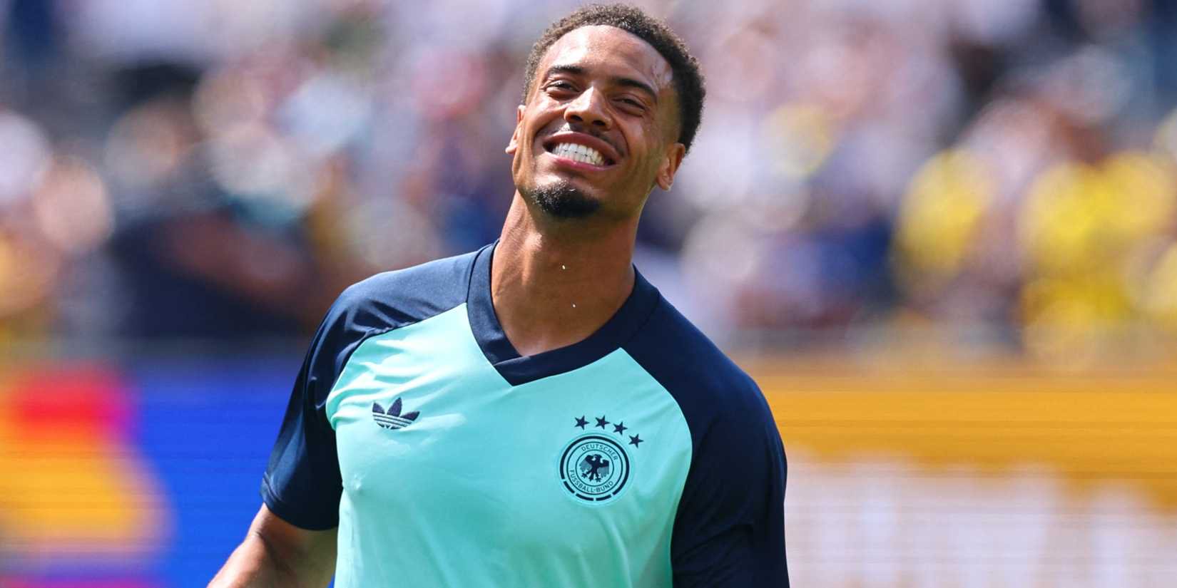 Germany midfielder Felix Nmecha warms up during 2026 World Cup