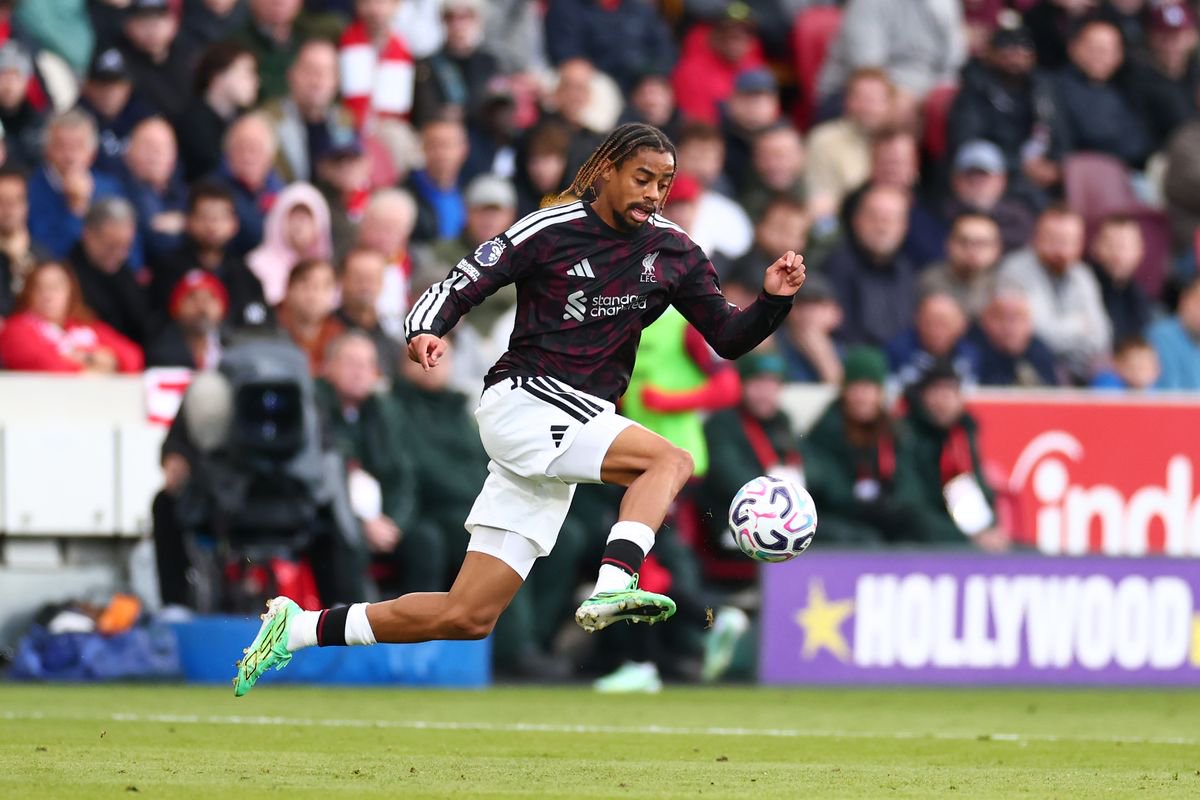Bradley Barcola during the Premier League 2026/27 match between Brentford and Liverpool FC at Gtech Community Stadium.