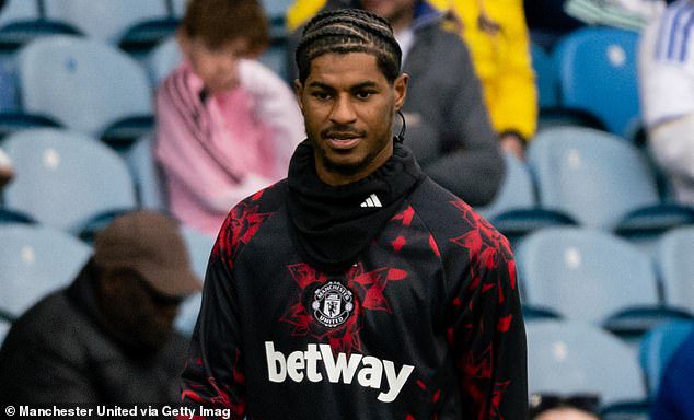 Marcus Rashford came on in the closing stages of the game but did not train this morning
