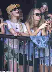 Anya Taylor-Joy, 28, rocked a wet T-shirt as she joined close pal Cara Delevingne, 31, at day four of Glastonbury Festival on Worthy Farm on Saturday