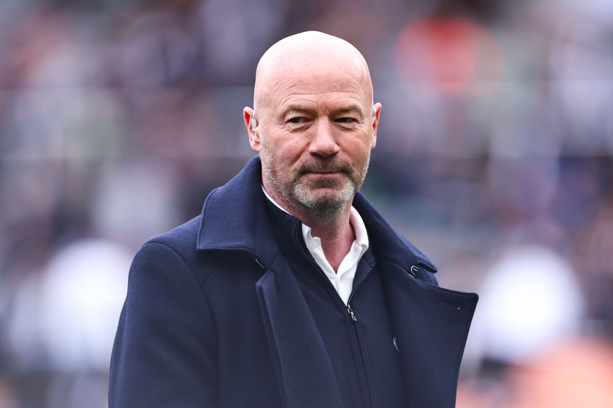 Alan Shearer during the Premier League match between Newcastle United FC and Manchester United FC at St James' Park on April 13, 2025 in Newcastle upon Tyne, England