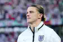 Conor Gallagher of England looks on prior to the UEFA EURO 2024 group stage match between England and Slovenia at Cologne Stadium on June 25, 2024 ...