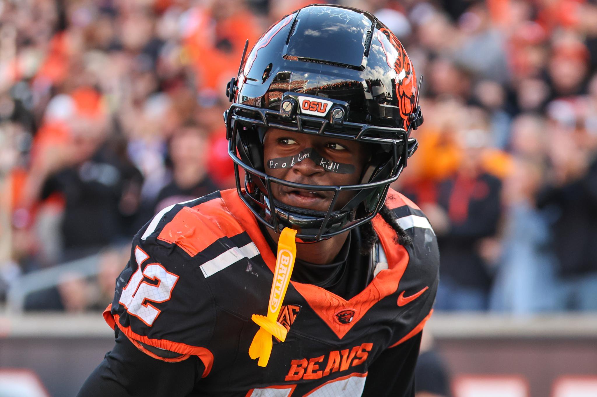 Oregon State player on the field during the game against Washington State.