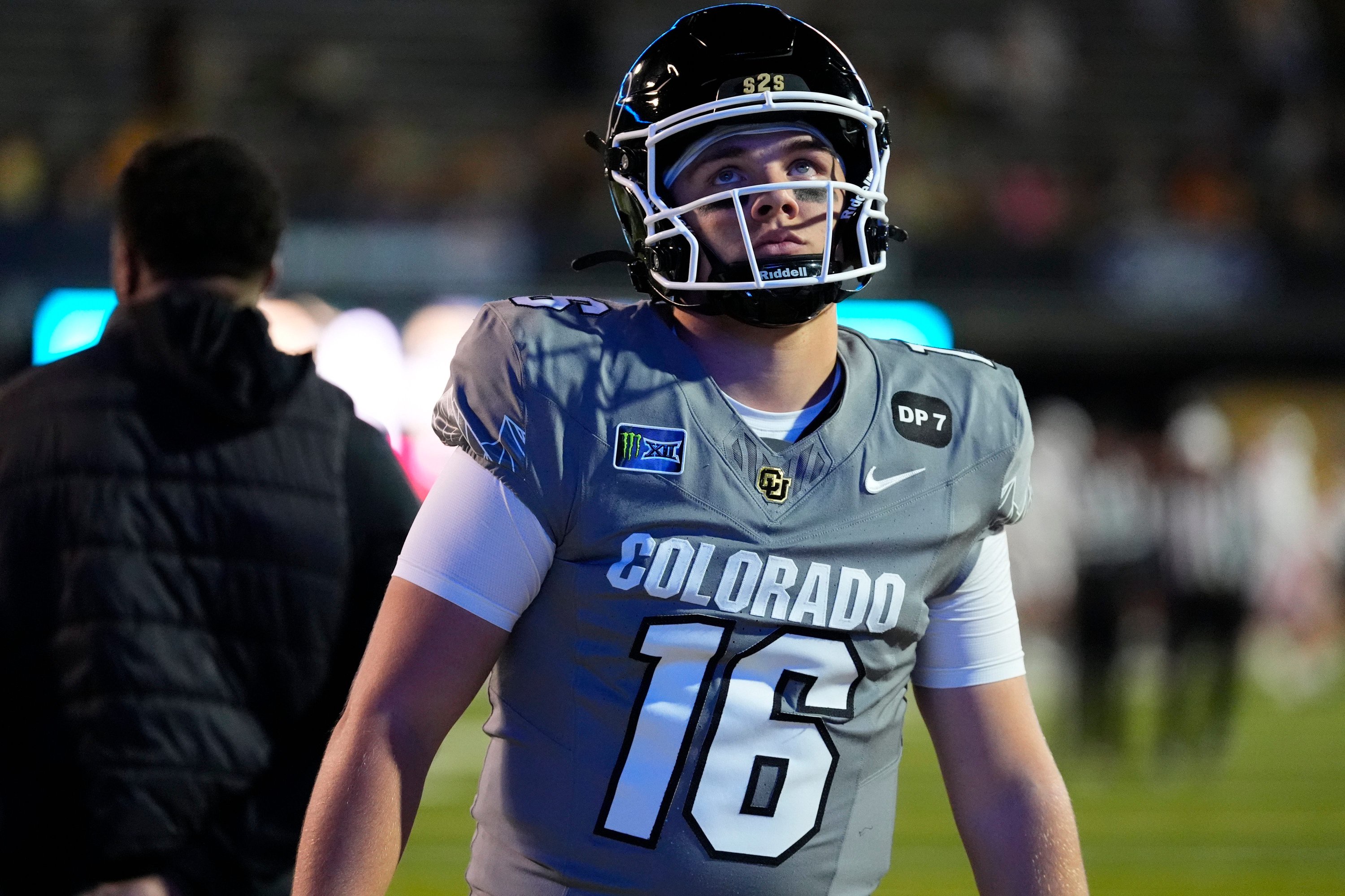 Oct 17, 2026; Boulder, Colorado, USA;  Colorado Buffaloes quarterback Kaneal Sweetwyne (14) against the Utah Utes at Folsom Field.  Mandatory Credit: Ron Chenoy-Imagn Images