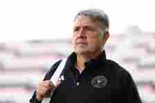 Head coach Gerardo Martino of Inter Miami CF arrives before a friendly match against Newell's Old Boys at DRV PNK Stadium on February 15, 2024 in F...