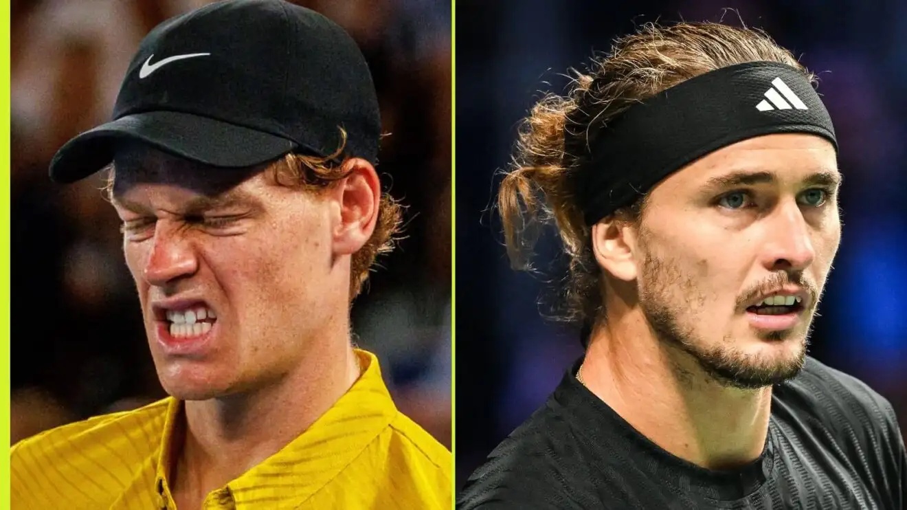 Pictured L-R: Jannik Sinner and Alexander Zverev.