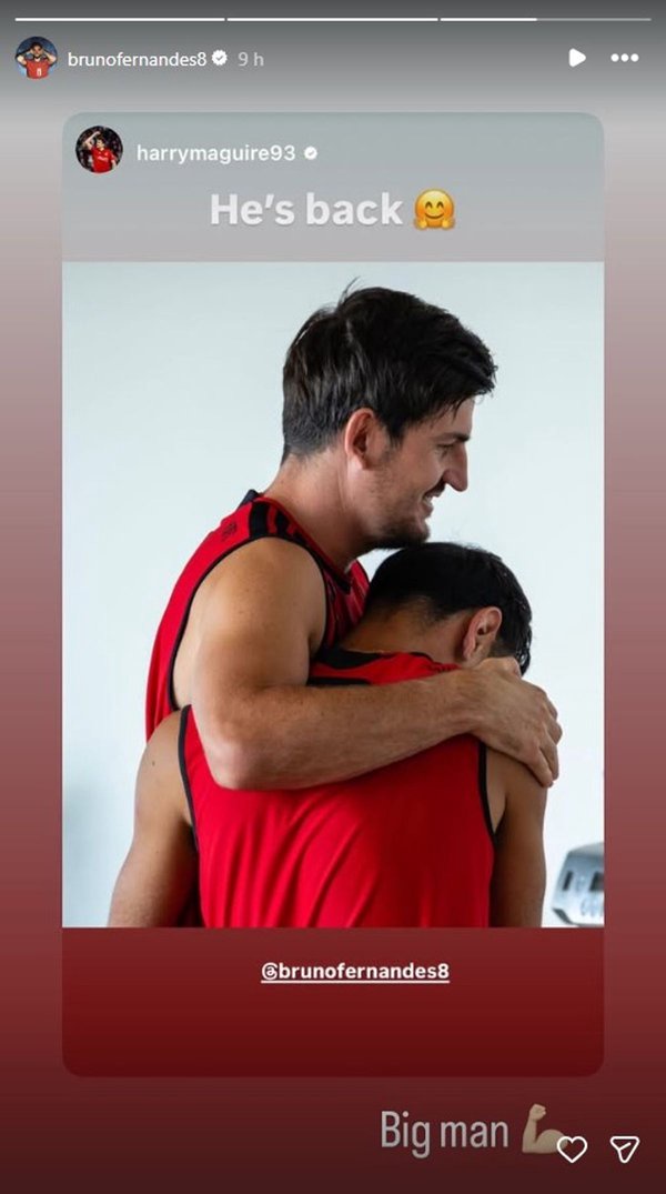 Harry Maguire welcomes back Bruno Fernandes